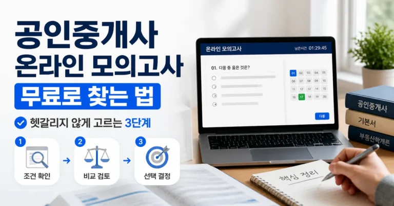 공인중개사 온라인 모의고사 무료로 찾는 법, 헷갈리지 않게 고르는 3단계