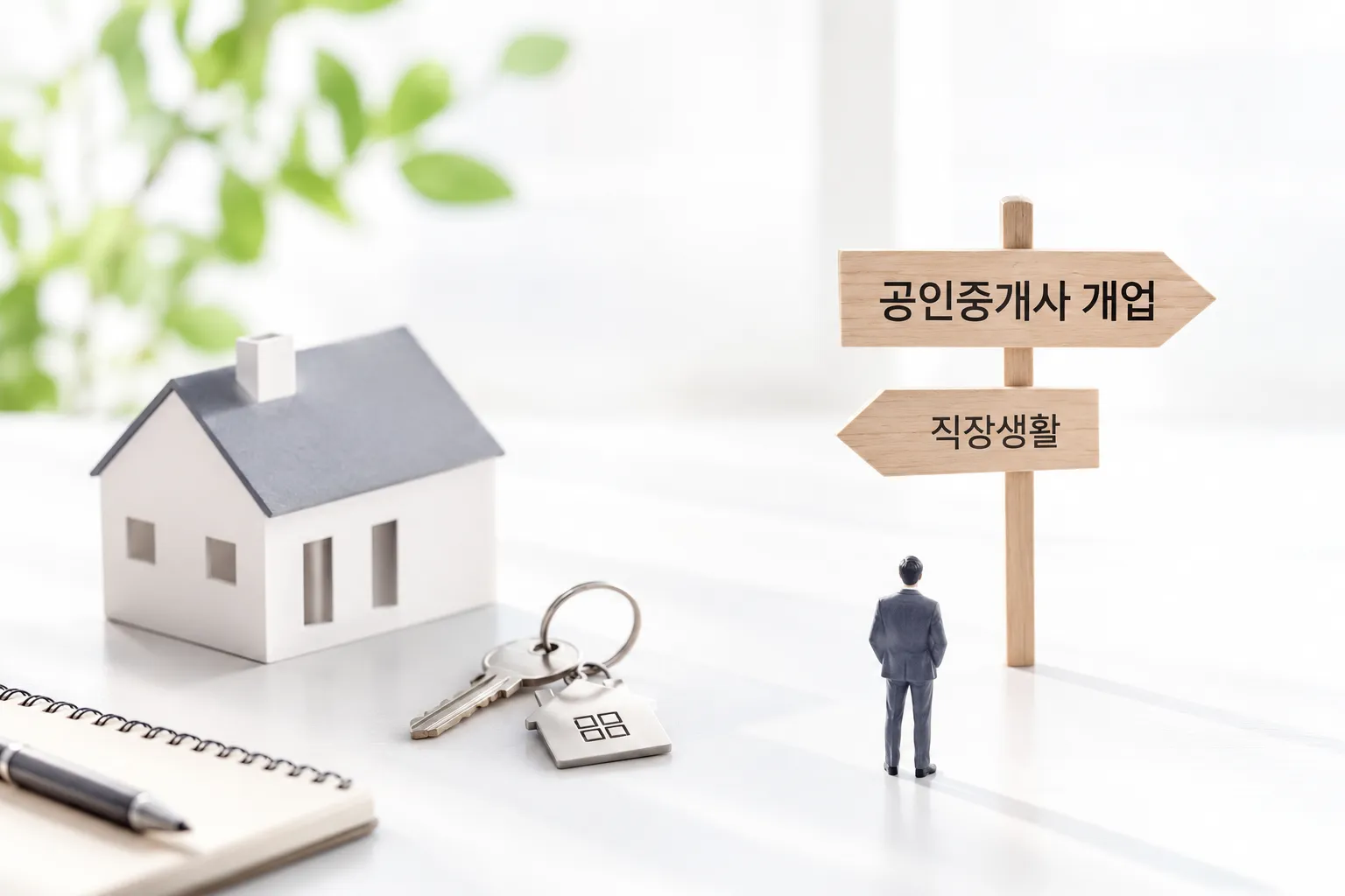 공인중개사 개업과 직장생활 사이에서 고민하는 직장인의 모습